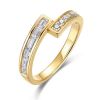 Wholesale Jewelry Suppliers S925 Sterling Silver 18K Gold Plated Rings at High Quality Jewelry Set with Channel Setting and CZ Pave for Women