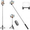 Selfie Stick Tripod with Light, 7-Section Extendable Phone