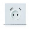 16A European socket with USB charging port, type A type C