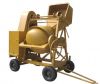 Portable concrete mixer with hopper