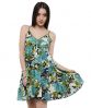 Green Floral Print Sun Dress