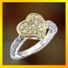 New 925 solid sterling heart silver engagement ring with CZ for lady