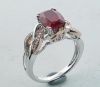 925 STERLING SILVER RING WITH NATURAL GEM-STONE AND DIAMOND