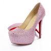 Sell Discount leather high heel shoes Rhinestone bridal wedding shoes