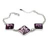 925 Sterling silver Austria purple crystal deep love bracelet JB358