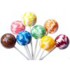 big round chupa chups stick rainbow swirl mint lollipop candy