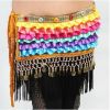 M-BL122 Belly Dance Dress Costume Iridescence Hip Scarf with Tassels