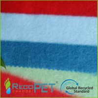 Recycled Polyester Strip Printed Double-faced Fleece Knit Fabric