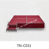 Folding stage for hotel events used