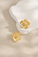 18k gold electroplated earrings with diamonds