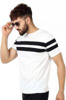 ASHWAY DESIGN Men Round Neck White T-Shirt Regular Fit Customize White With Black Printed.