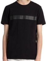 ASHWAY DESIGN Striped, Solid Men Round Neck Black T-Shirts