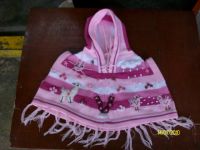 "PONCHO" FOR GIRLS WITH DECORATIVE APPLICATIONS