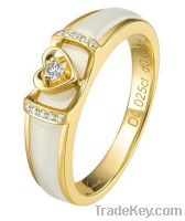 Sell 18K Gold, jade and Diamond Ring The Heaven and Earth