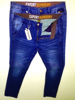 Knit Denim Pants Five Pocket Button Hot Sales / Cotton Brand Washed Jeans Pant Factory