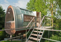 wood sleeping pod Prefabricated Eco-friendly Modern prefab hotel modular capsule outdoor movable office apple cabin pod  apple warehouse container house