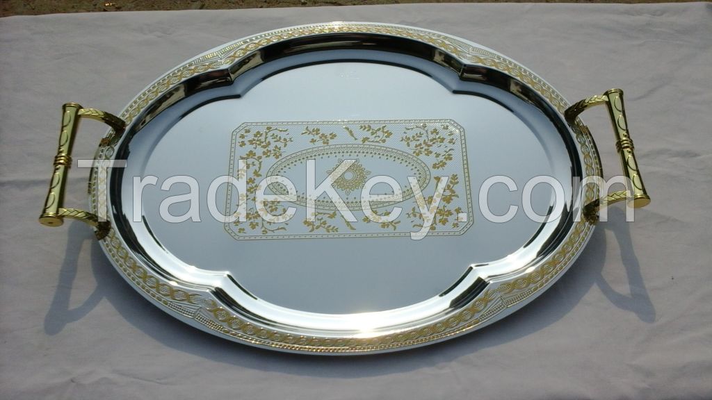 chrome plated trays with plastic handle