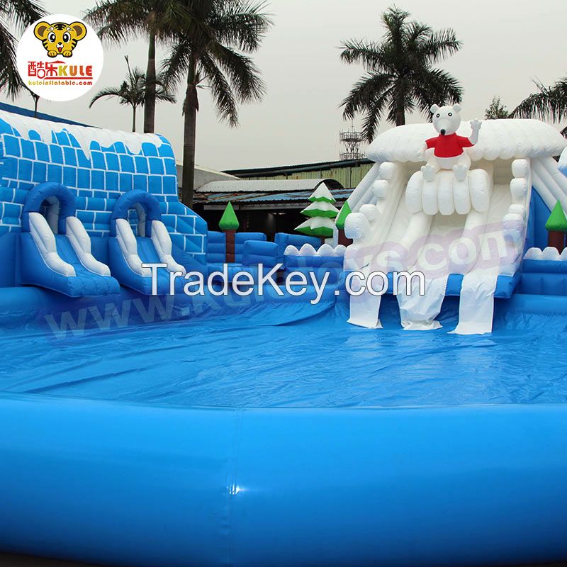 KULE toys inflatable water park icy world park with pool for sale