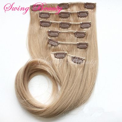 Clip-in Natural Blonde Curly Human Hair Extension