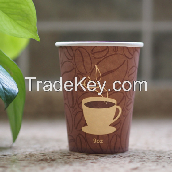 hot selling single wall disposable paper cups for hot drink dark blue high quality,custom logo design