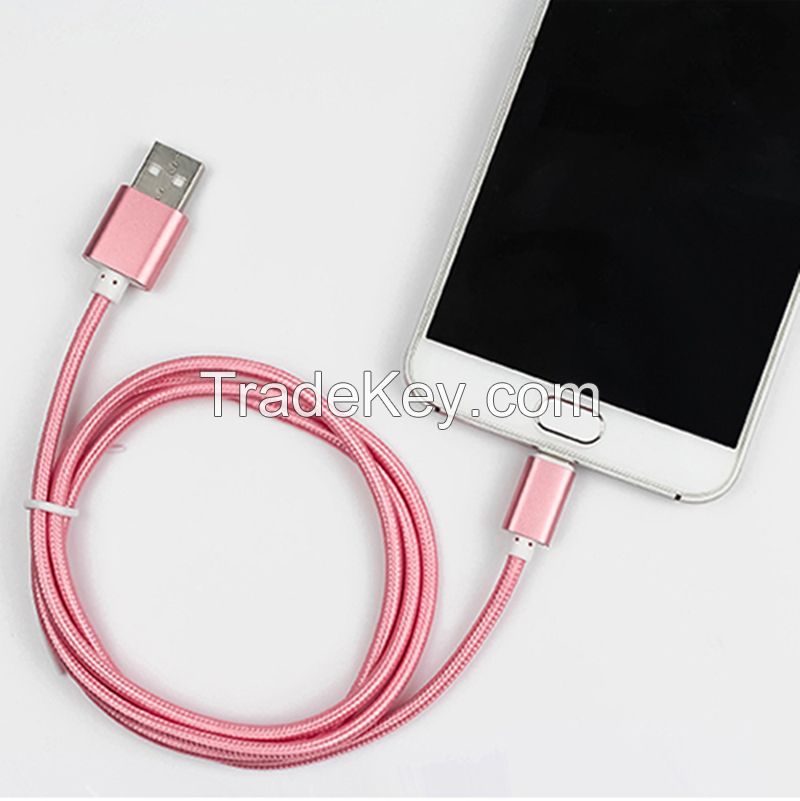 1M Fabric Braided 2 in 1 Micro USB Cable Data Sync USB Cable For Samsung Galaxy S7 iP6/6S Cell phone