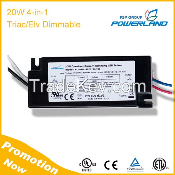 20W 4 in 1 Traic/ELV Dimming LED Driver