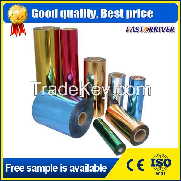 Polyester 12u Metallic Roll Films PET Hot Stamping Foil Paper