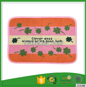 Clover Pattern Jacquard Polyester Cotton Bath Mat