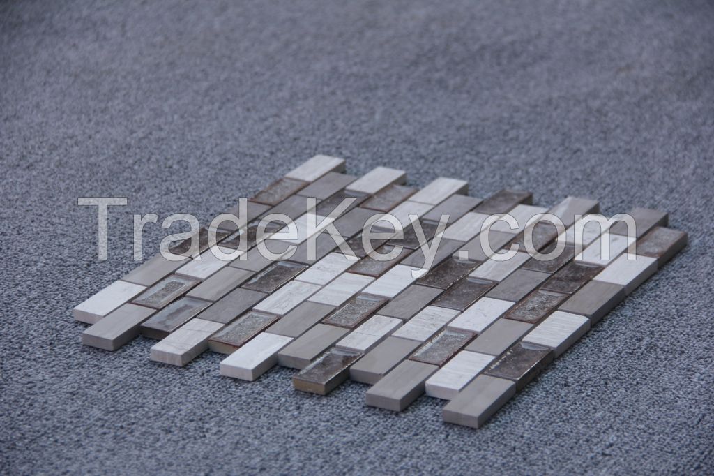 Silver Wood and Striation Elegant Mosaic