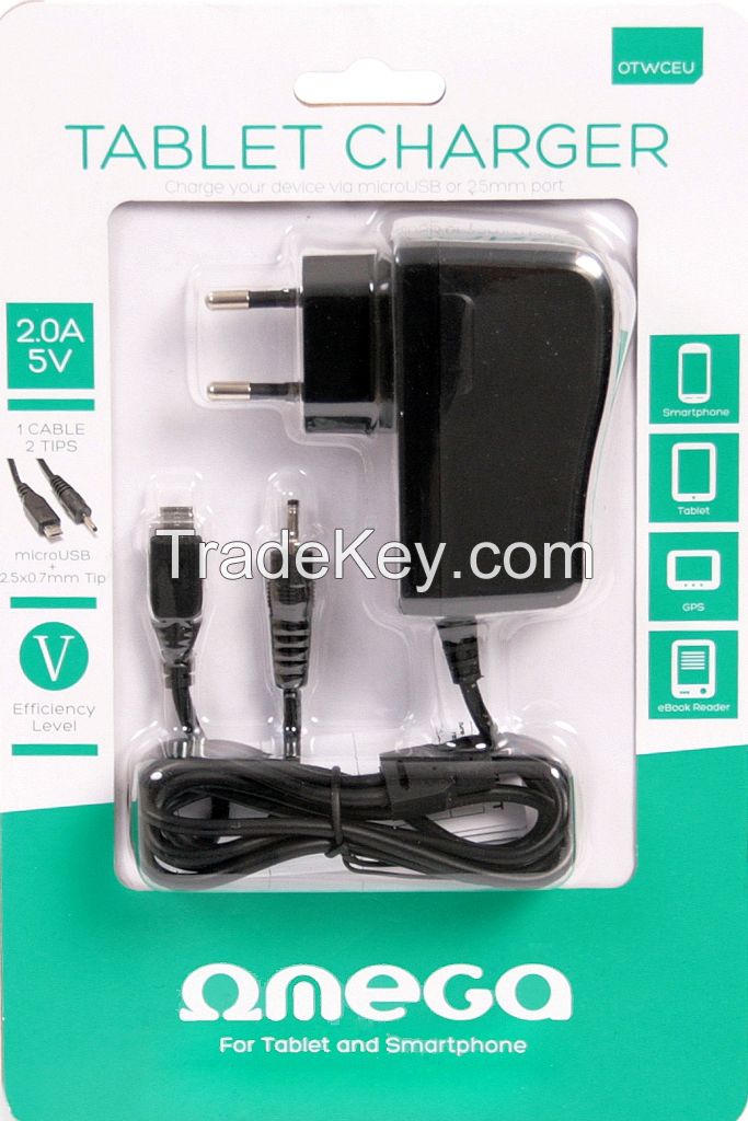 OMEGA TABLET CHARGER 2.0A 5V BLISTER