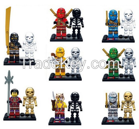 2015 New Arrival SY282 8Pcs Ninjago 8 skeleton Kai Jay Ninja Minifigur