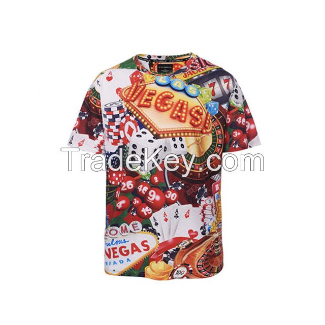 Hot style fashion personality round collar short-sleeved 3D men&#039;s T-shirt custom-made offerings