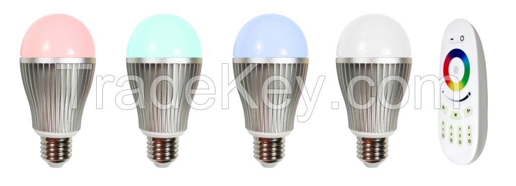 9w E27 RGB color changing led wifi bulb with remote dimmer wireless control, smart wifi rgb lighting bulb