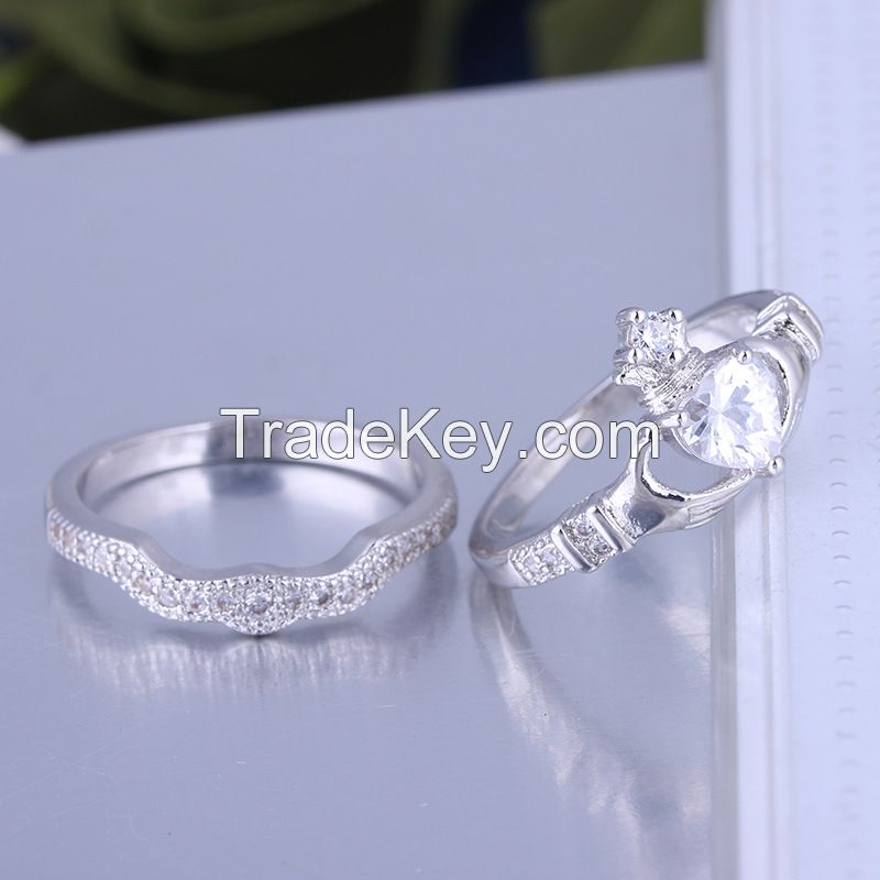 925 Silver Sterling rings set for women and men with top quality AAA CZ