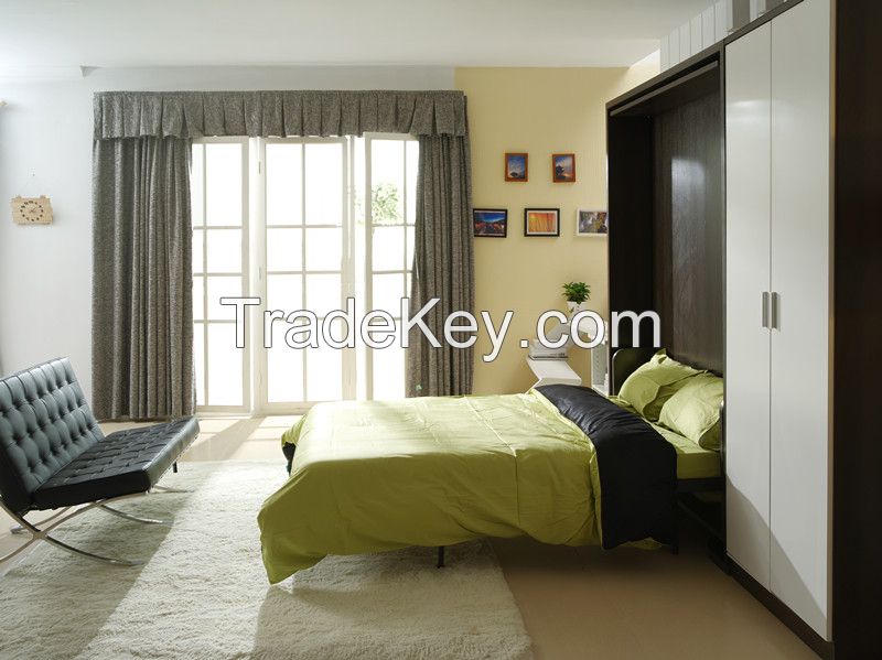 Sepsion Revolving Folding Wall Bed Home Furniture with Cabinets