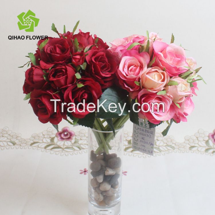 Wholesale Silk Artificial Flower Rose For Wedding Flower Arrangement