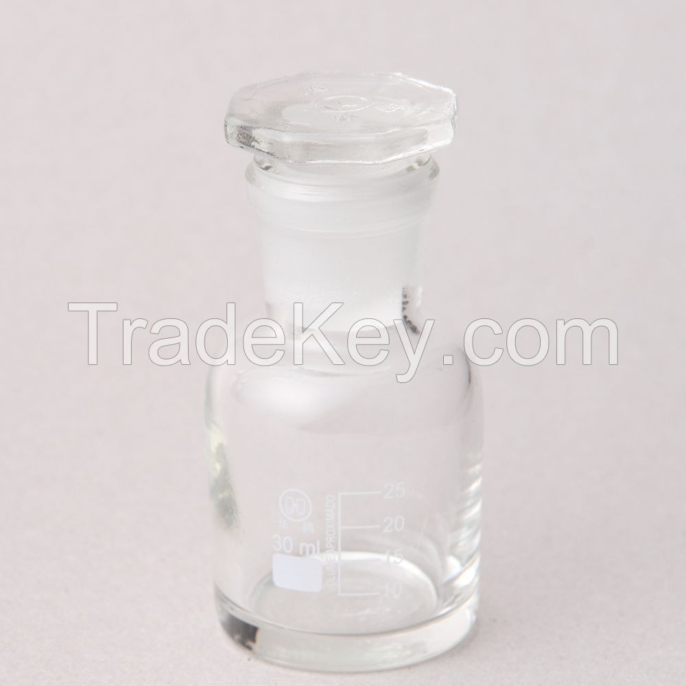 HUAOU Reagent bottle, clear glass, narrow mouth with ground-in glass or plastic stopper