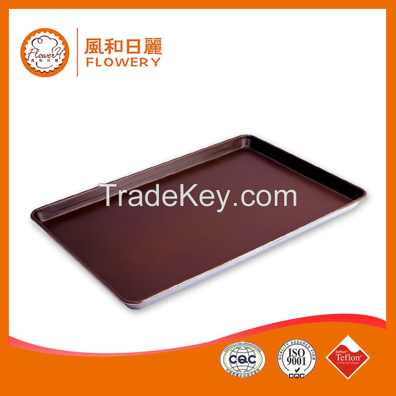 Round corner Aluminium teflon coating baking sheet pan baking pans wholesale