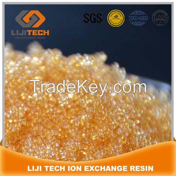 gel type strong acid cation exchange resin