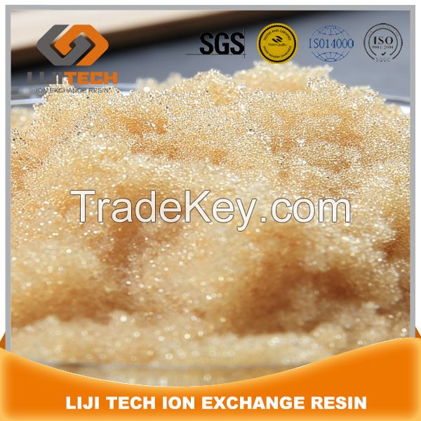 gel type strong acid cation exchange resin