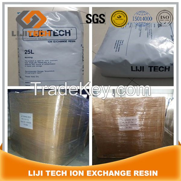 gel type strong acid cation exchange resin