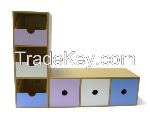 L Style Wooden Storage Box