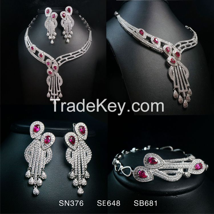 Necklace Earring Ring Bracelet Crystal Jewelry Sets 