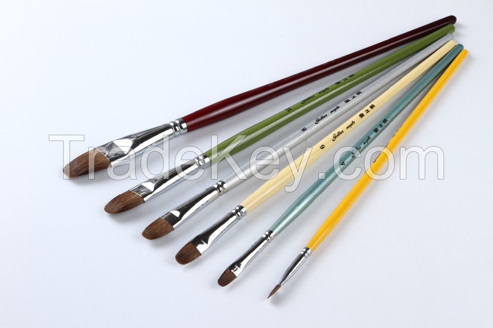 Free Samples, weasel hair gouache paint set,multicolor birch wood handle paint brush, private logo gouache paint set