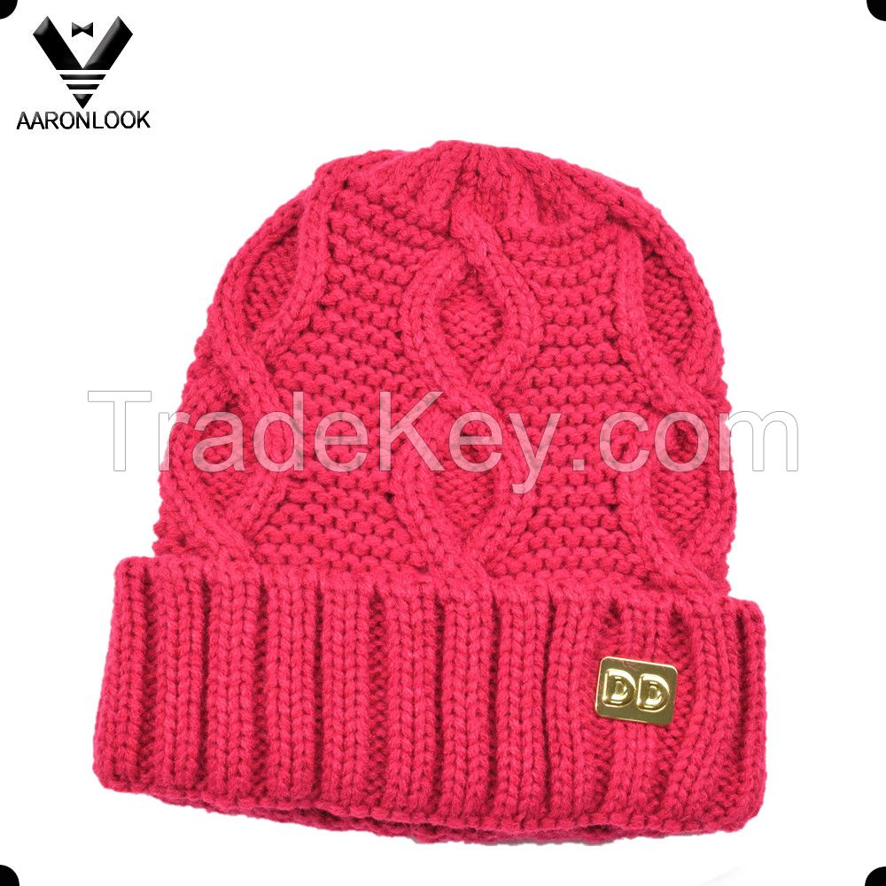 women's fashion winter cable knit beanie