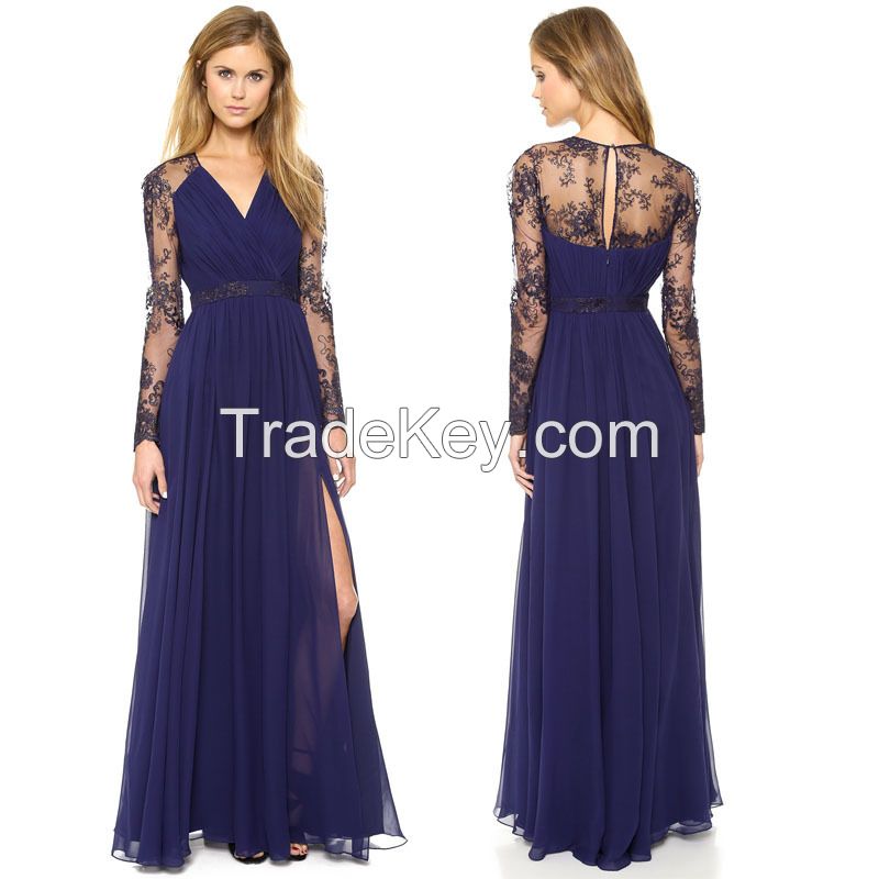 Sexy Lace Chiffon Evening Formal Party Cocktail Long Dress Bridesmaid Prom Gown