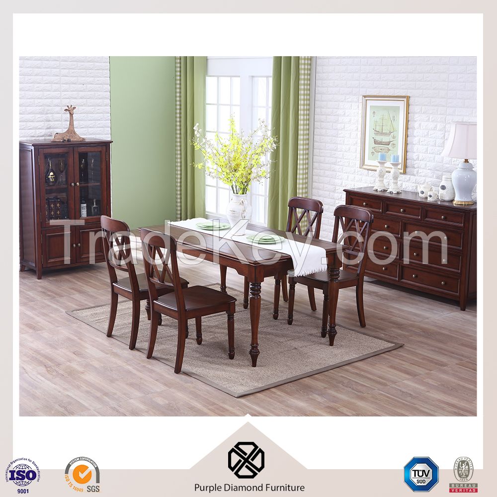 American Style Rectangular Walnut Dining Room Set