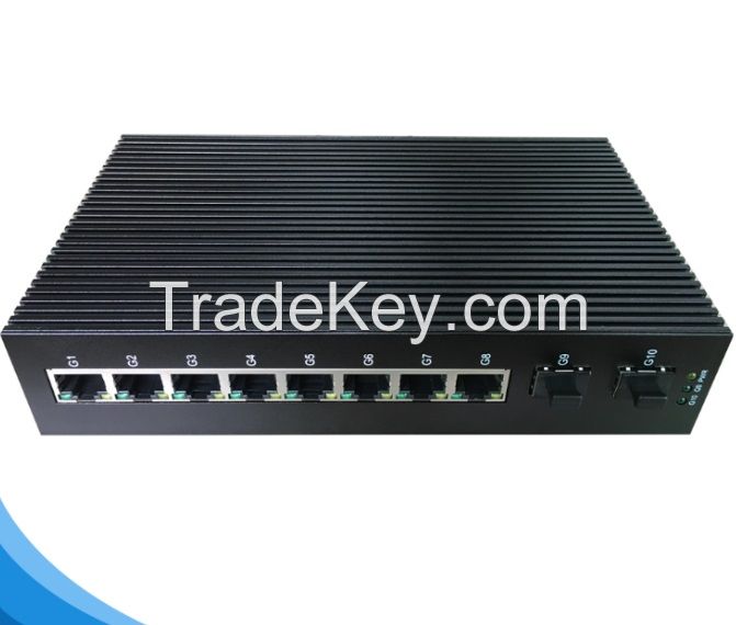 10 ports Full Gigabit Unmanaged Industrial Ethernet Switch