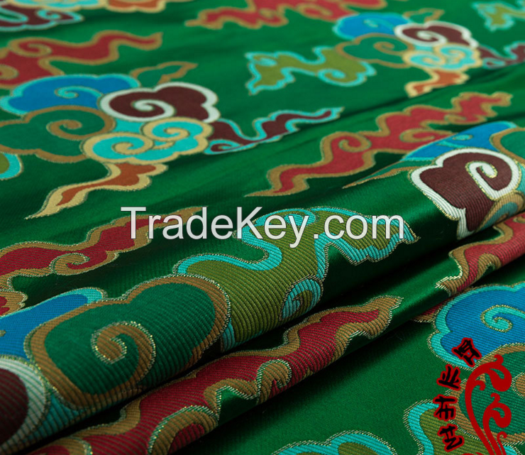 Chinese silk cheongsam ancient Chi-pao fabric color cloud pattern embroidery