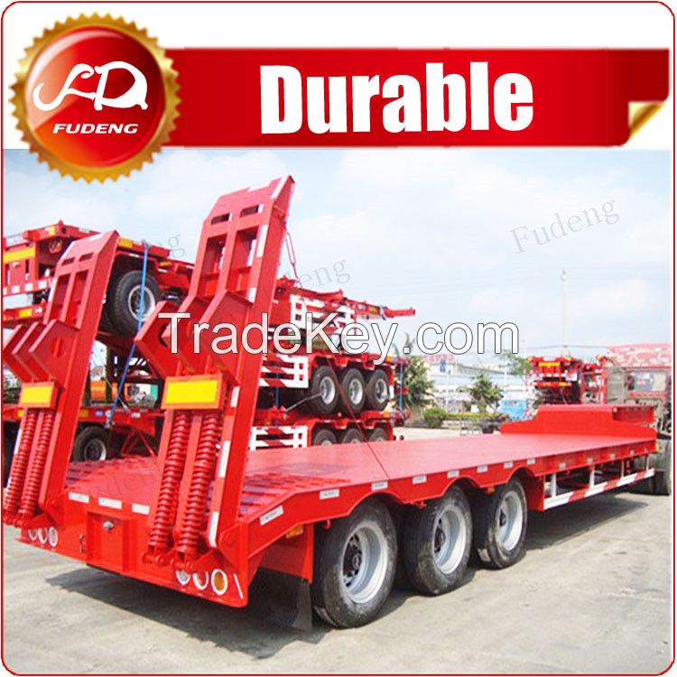 Competitive price 60ton tri axle lowbed semi trailer air suspension for transport Cat D7 D8 D9 bulldozer